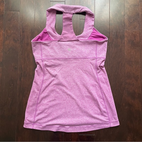 Lululemon Women's Scoop Neck Tank Top Size 8 Purple Pink Built In Bra Activewear - Picture 2 of 7